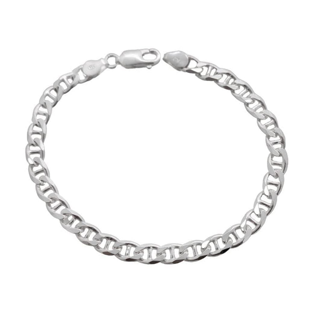6.5mm 925 sterling silver mariner chain bracelet