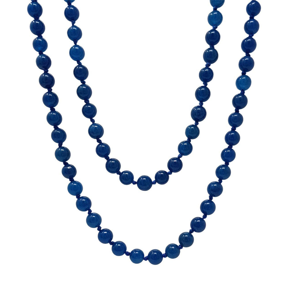 Layered Gemstone Necklace | Handmade Women's 8mm Beaded Chain, 48 Inches Long