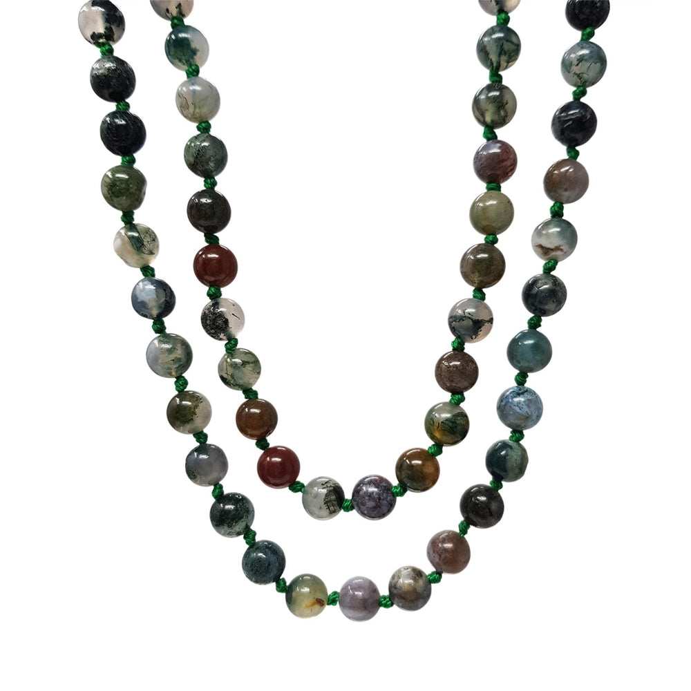 Layered Gemstone Necklace | Handmade Women's 8mm Beaded Chain, 48 Inches Long