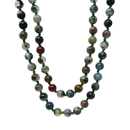Layered Gemstone Necklace | Handmade Women's 8mm Beaded Chain, 48 Inches Long