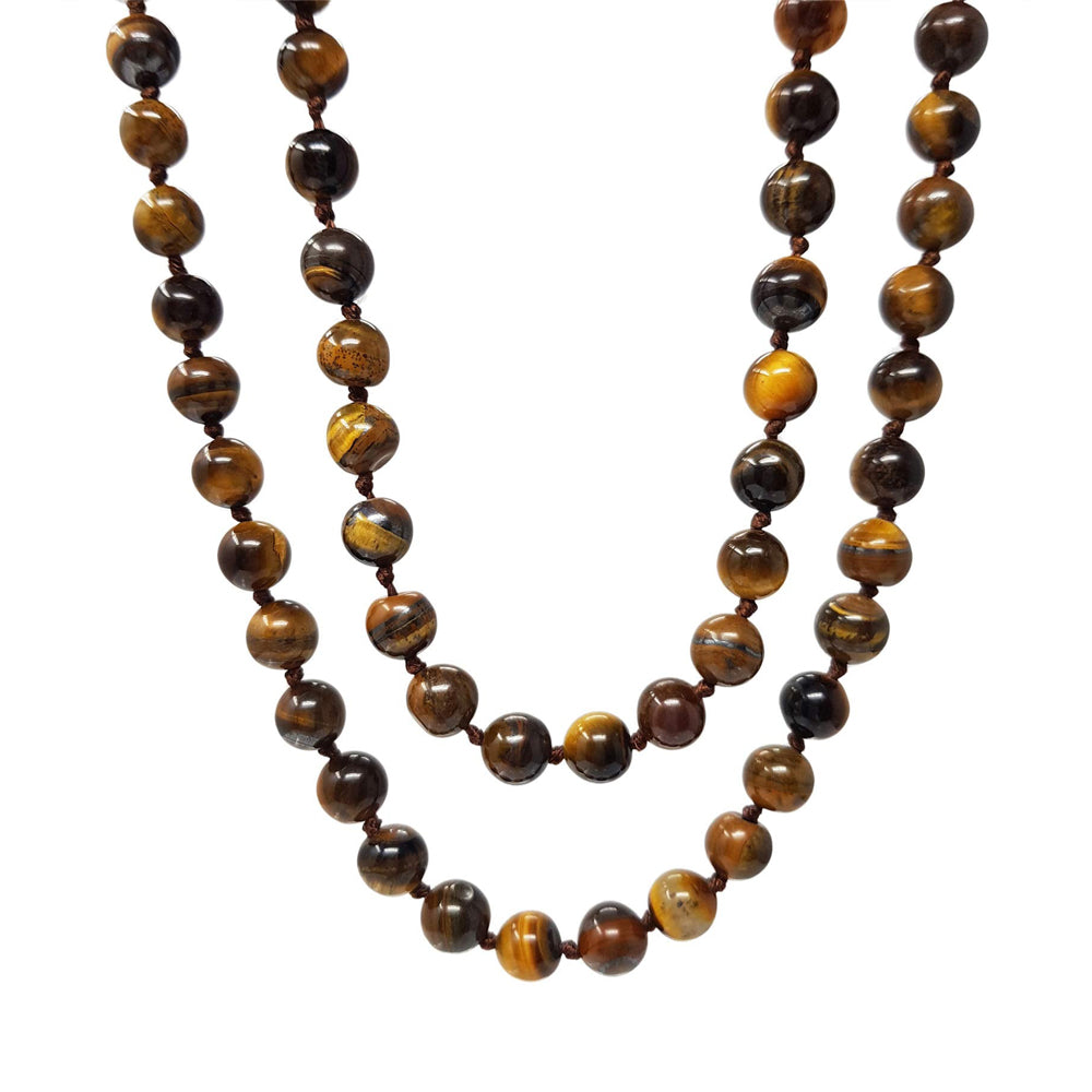 Layered Gemstone Necklace | Handmade Women's 8mm Beaded Chain, 48 Inches Long