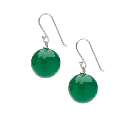 Gemstone Ball Drop Earrings | Handmade 14mm Natural Gemstone Earrings with 925 Sterling Silver Hooks
