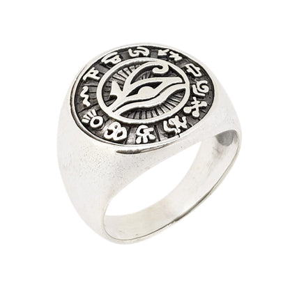 Ancient egyptian symbols 925 sterling silver ring
