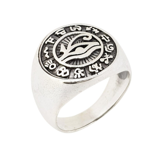 Ancient egyptian symbols 925 sterling silver ring