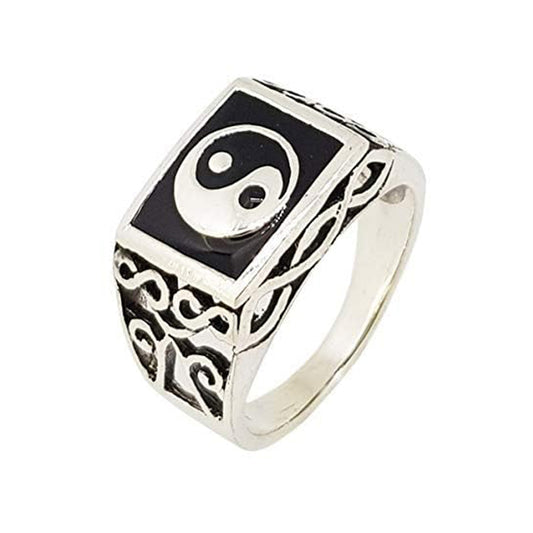 Yin Yang 925 sterling silver ring 