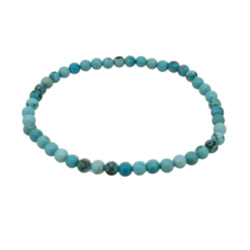 Blue Turquoise 4mm Stretchy Gemstone Bracelet