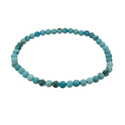 Blue Turquoise 4mm Stretchy Gemstone Bracelet