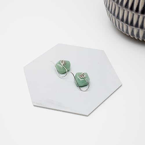 Unique Shape Green Aventurine Gemstone Drop Earrings for Women