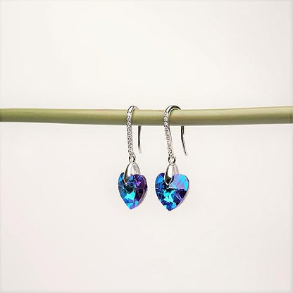Heart Earrings for Women | Chic Crystal Love Design Heart Earrings, Jewelry Gifts for Birthdays and Anniversaries