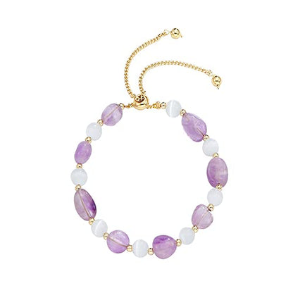 Women's Handmade Gemstone Bracelet | Natural Gemstone Beaded Adjustable Bracelet Stylish Jewelry for Women