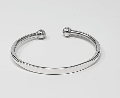 925 sterling silver id torque bangle bracelet for men and women
