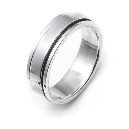 925 sterling silver plain band spinning ring 
