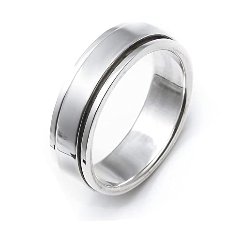 925 sterling silver plain band spinning ring 