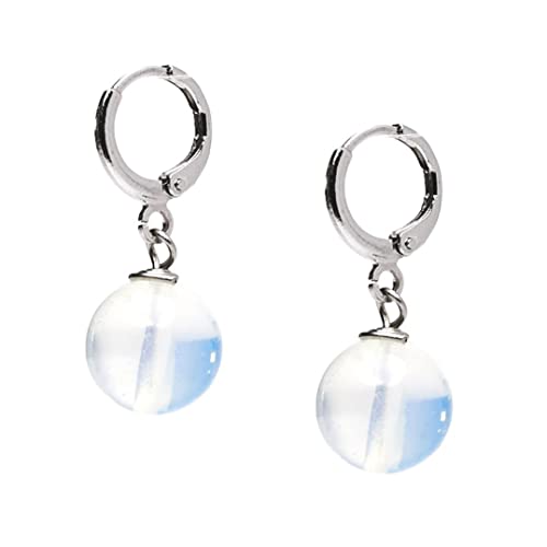 Sea Opal 12mm Gemstone Bead Leverback Earrings