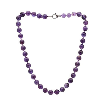Women's Beaded Gemstone Necklace | Handmade 10mm Natural Multicolored Gemstone Necklace with Agate, Amethyst, and Rose Agate for Women