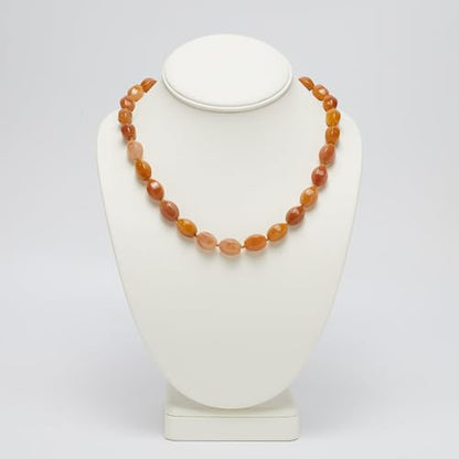 Agate 10x14mm Gemstone Beaded Necklace on Stand