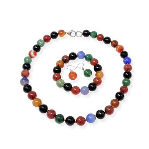 Women's Gemstone Necklace and Bracelet Set | Handmade Boho Chic Jewelry