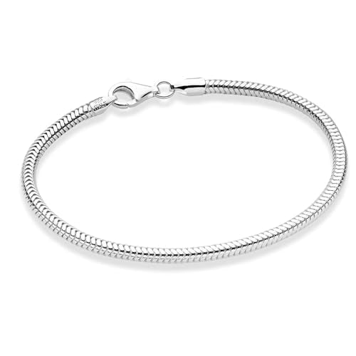 925 Sterling Silver 3.3mm Snake Chain Bracelet 