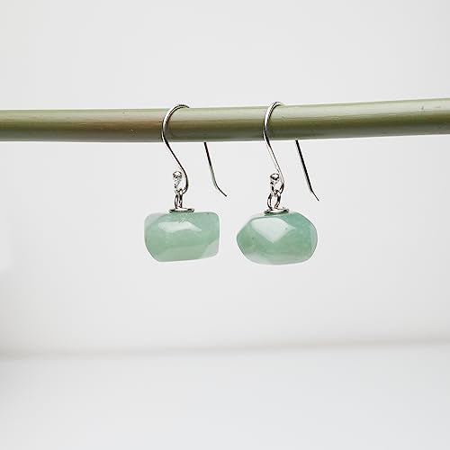 Unique Shape Green Aventurine Gemstone Dangle Drop Earrings
