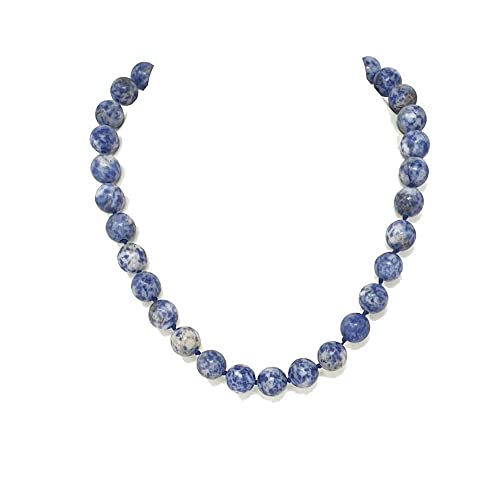 Women's Natural Gemstone Beaded Necklace | Handmade Necklace with 12mm Gemstone Beads for Women