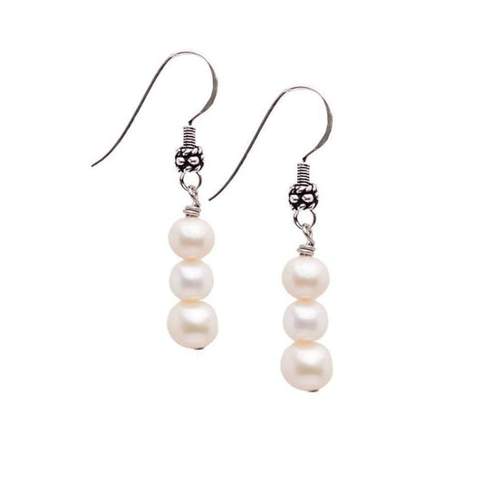 3 x 7mm pearl drop earrings