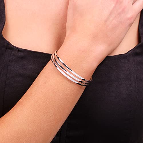 Triple Bar Bangle 925 Sterling Silver