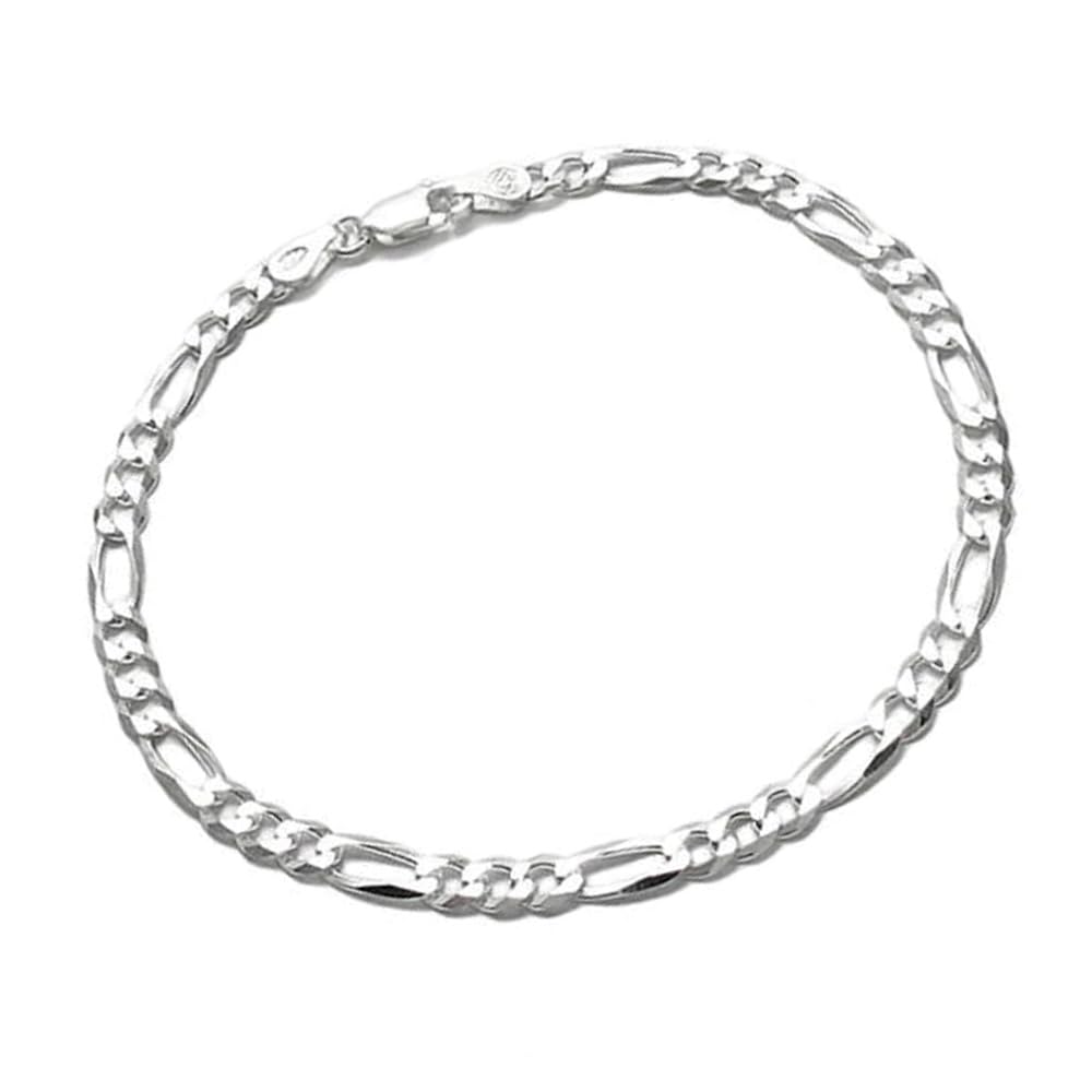 5mm 925 sterling silver figaro chain bracelet