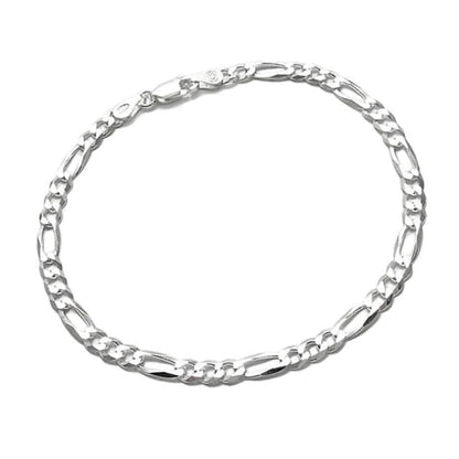 5mm 925 sterling silver figaro chain bracelet