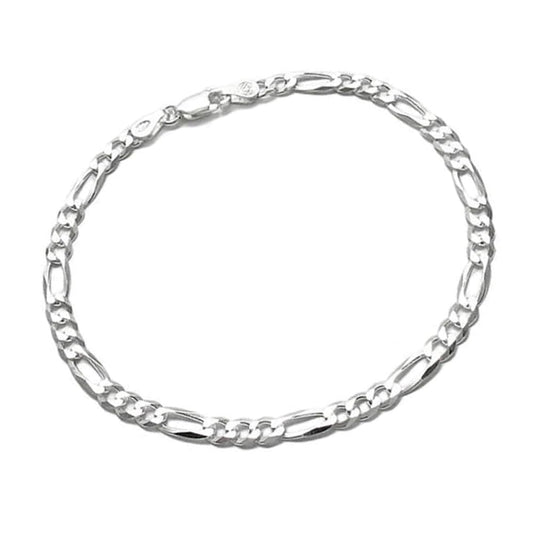 5mm 925 sterling silver figaro chain bracelet