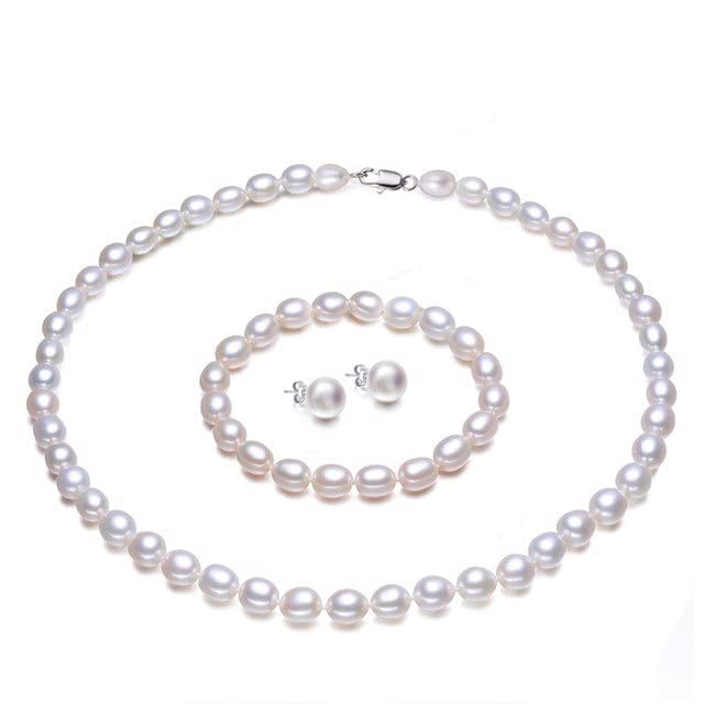 white pearl set for women