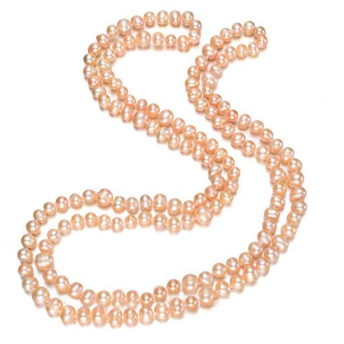 Pink 8-9mm Pearl 120cm Long Necklace