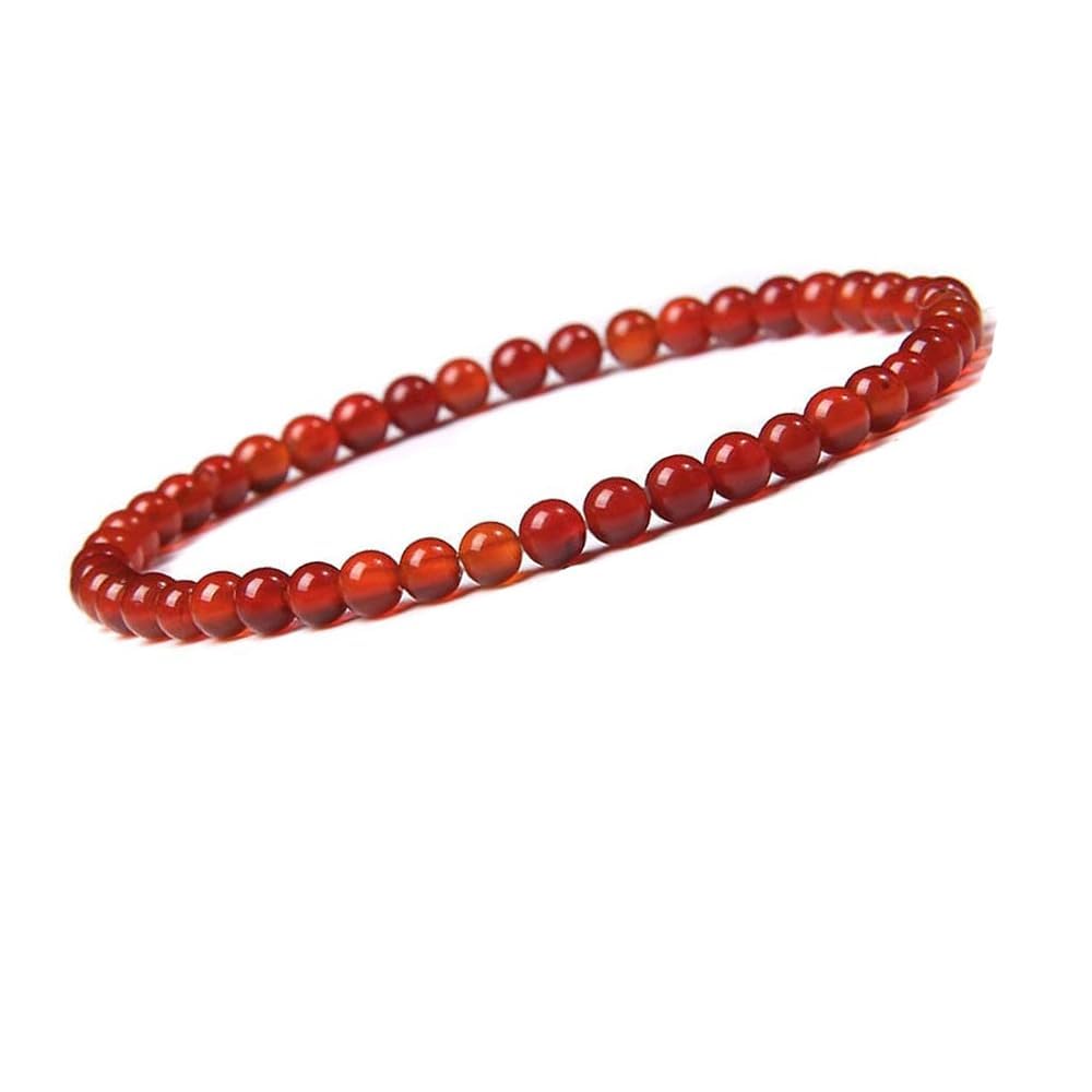 Red Agate 4mm Stretchy Gemstone Bracelet