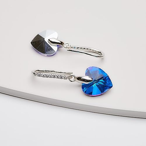 Heart Earrings for Women | Chic Crystal Love Design Heart Earrings, Jewelry Gifts for Birthdays and Anniversaries