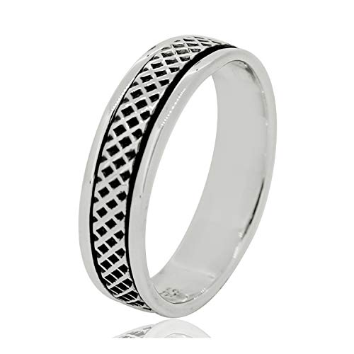925 stering silver lattice design spinning ring