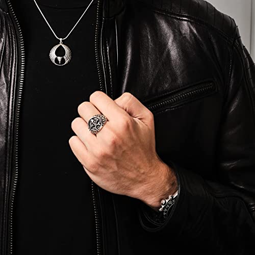 Skull and Crossbones 925 Sterling Silver Ring on Male Model