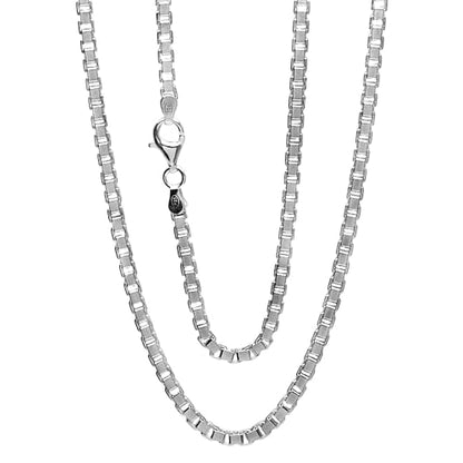 925 Sterling Silver 3mm Box Chain Necklace