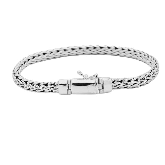 6.2mm width 925 sterling silver bali style chain bracelet 