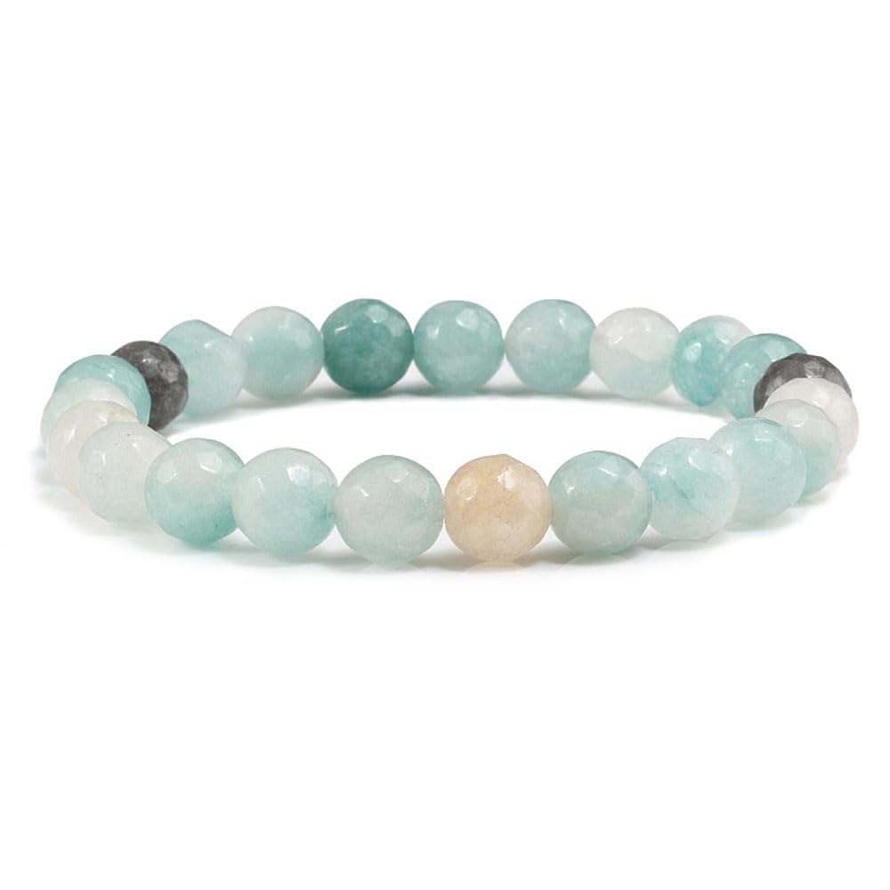 Blue Amazonite 8mm Beaded Gemstone Stretchy Bracelet