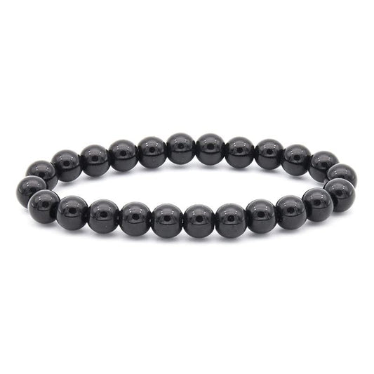 Black Agate 6mm Stretchy Gemstone Bracelet