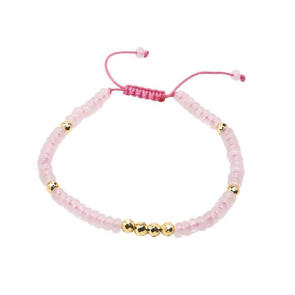 Women's Handmade Gemstone Bracelet | 4mm Natural Gemstone Adjustable Bracelet Pink, Blue, and Multicolor Options for Women