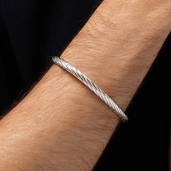 Dragon Bangle for Men | Solid 925 Sterling Silver Bracelet with Dragon Head Design