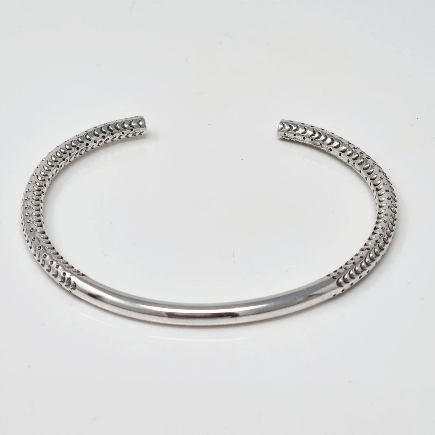 Men's Adjustable Silver Bangle | Solid Sterling Silver Bracelet