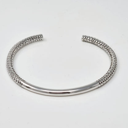 Men's Adjustable Silver Bangle | Solid Sterling Silver Bracelet