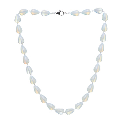 Sea Opal Round Teardrop Gemstone Necklace