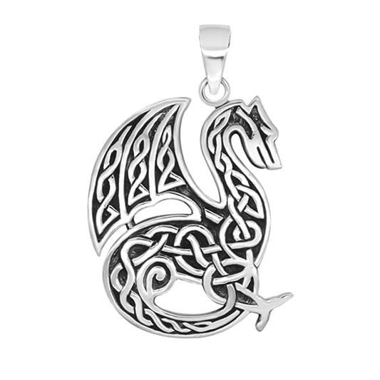 Celtic Dragon 925 sterling silver pendant