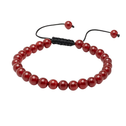 Red Agate 6mm Gemstone Friendship Bracelet