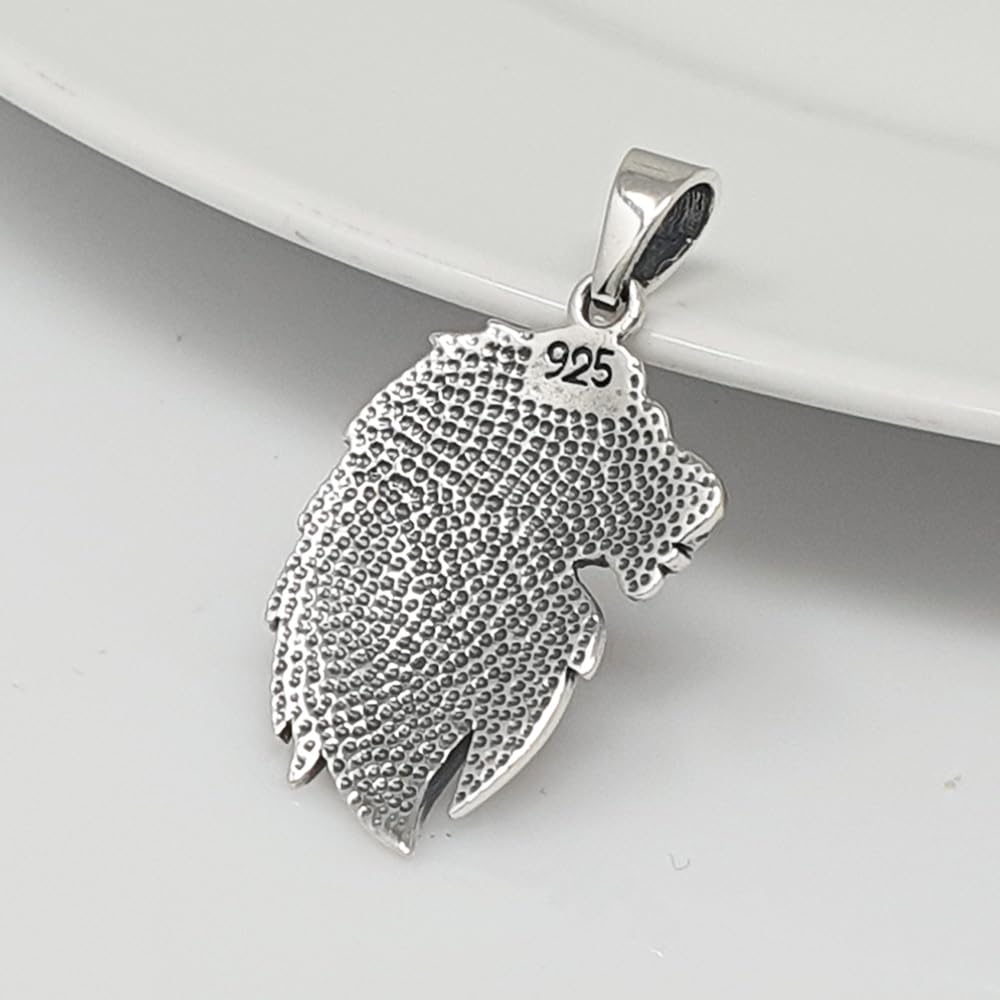 lion relief pendant 925 sterling silver 