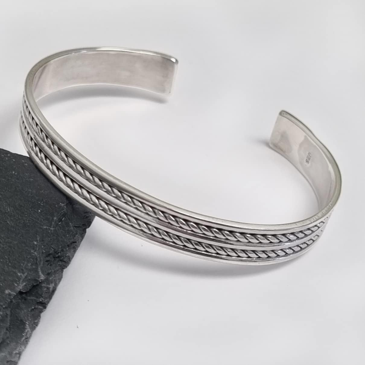Braided design 925 sterling silver bangle