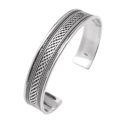 925 sterling silver celtic braided cuff bangle bracelet