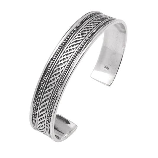 925 sterling silver celtic braided cuff bangle bracelet